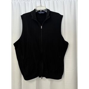 Polo Golf Ralph Lauren Pima Cotton Full Zip Vest Black Mens XL